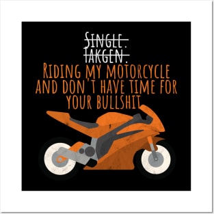 Motorcycle singe taken riding Posters and Art